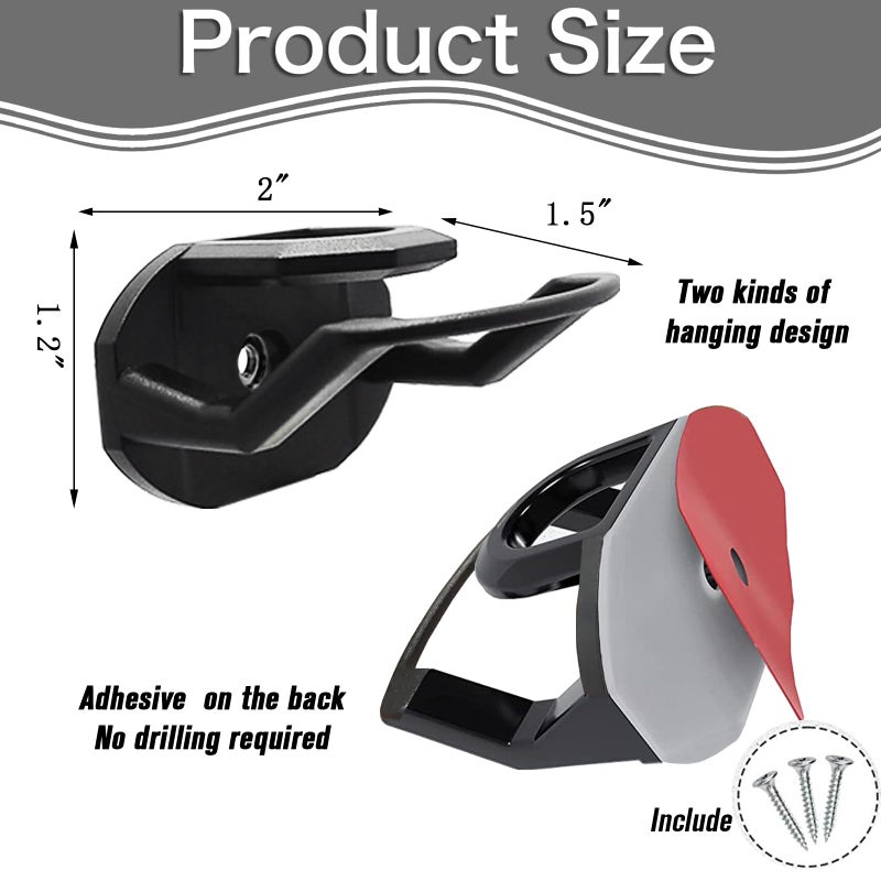 RUIPBOTE 24 Pack Adhesive Hat Hooks for Wall,Hat Rack for Baseball Caps, Hat Hangers for Wall, No Drilling,Upgraded Adhesive Hat Holder Display(Black) - Image 2
